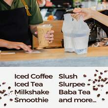 40/20 Pack 16oz Clear Plastic Cups - Durable PET Drinkware For Ice Coffee, Smoothies, Slurpees, Milkshakes | Disposable Leak-Proof Tumblers With Strawless Sip Lids For Parties, Camping, Picnics, Holidays & Outdoor Events, Picnic Essentials, Transparent Drinkware, Lightweight Drinkware, Best For Christmas Home And Living New In Dinnerware Outdoor Supplies - 10 Pieces Of Transparent Ribbon Cup Lid - View 6