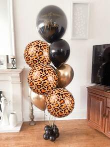 8/24 piezas Globos de 18 pulgadas con estampado de leopardo, incluyendo globos con forma de corazón y con estampado de leopardo. Perfectos para fiestas de niñas, despedidas de soltero/soltera, fiestas de cumpleaños, decoraciones de fiesta, decoraciones del Día de San Valentín, regalos de Año Nuevo y decoraciones con globos con estampado de leopardo.