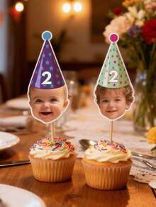 10/25/50/100/150 piezas Decoraciones personalizadas para tartas - Palillos para cupcakes con fotos personalizadas, decoraciones para cupcakes con diferentes fotos personalizadas, decoraciones para tartas de cumpleaños, sombreros de fiesta, decoraciones para cupcakes, fáciles de colocar en tartas - Adecuado para cumpleaños, baby shower, reuniones familiares, tartas festivas - Excelente para el hogar, entusiastas de fiestas DIY, organizadores de eventos - Decoraciones para tartas, decoraciones personalizadas para tartas festivas, adornos para postres, artículos de fiesta. ,Para la familia - Adorno para pastel (multicolor) - Ver 8