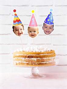 10/25/50/100/150 piezas Decoraciones personalizadas para tartas - Palillos para cupcakes con fotos personalizadas, decoraciones para cupcakes con diferentes fotos personalizadas, decoraciones para tartas de cumpleaños, sombreros de fiesta, decoraciones para cupcakes, fáciles de colocar en tartas - Adecuado para cumpleaños, baby shower, reuniones familiares, tartas festivas - Excelente para el hogar, entusiastas de fiestas DIY, organizadores de eventos - Decoraciones para tartas, decoraciones personalizadas para tartas festivas, adornos para postres, artículos de fiesta. ,Para la familia - Adorno para pastel (multicolor) - Ver 4