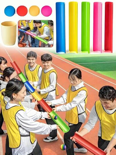 10个/套彩色保龄球套装，团队建设活动游戏 - 鲜艳的设计/多人互动挑战，适合增强团队凝聚力、协作和娱乐，是户外活动和团队建设练习的理想选择，颜色随机。