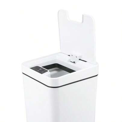 Trash Can With Lid, 18L Large Capacity Touchless Trash Can Smart Automatic Motion Sensor Garbage Can, Plastic Tra...