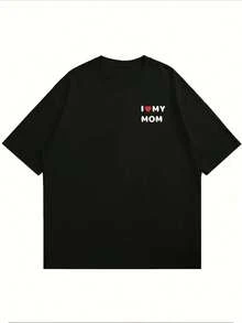 Camiseta gráfica de mamá gamer de talla grande, oto?o, 100 % algodón, ajuste cómodo, transpirable, informal, estampado llamativo, impresión a doble cara - Negro - Ver 2