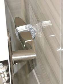 2/4pcs Clear Silicone Doorknob Pad, Latex-Free, Wall Impact Buffer, Baby Safety Protection For Home, Door Blocking Safety Items - Multicolor - View 2