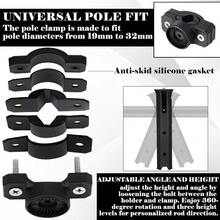 2 PCS Pole Mount Fishing Rod Holders For Bike Rack Rotatable Fishing Chair Pole Holders With Mount Clamp For Boat Bicycle Motorcycle Kayak Cart - Black - View 3