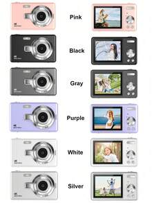 1 Pc Q12 Digital Camera With 64G Memory Card,50 Million Pixels 2.4-Inch Screen Portable Camera, Rechargeable Camera CCD & Multiple Filter Modes. Portable Anti-Shake Smart Zoom Digital Camera For Outdoor