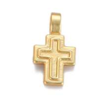1pc Copper Micro-Inlaid Full Diamond Cross Pendant, Fashionable & Personalized Mini Charm For DIY Bracelet, Necklace, Earrings, Phone Chain, Versatile Handmade Accessory - Multicolor - View 20