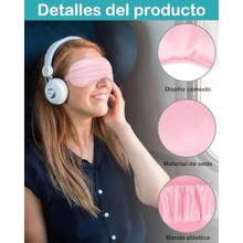 Antifaz Para Dormir 6 Piezas Confeccionadas En Seda Simulada Mascara Para Dormir Suave y Ajustable Bloqueo De Luz Efectivo Ideal Para Viajes Trabajo Siestas y Uso Diario Incluye Varios Colores - RosaMoradoVerdeOscuroAzulOscuroNegroAzulClaro - Ver 3