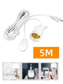 Portalámparas Soporte de Base para Lampara, Soporte colgante de 5m, casquillo E27 con Cable para lámpara de sal con Cable de alimentación - Tipo de Enchufe A USA (110-127V) - Ver 13