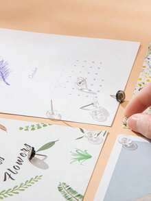 50枚/100枚 5种不同设计的图钉，适用于公告板、软木板、展示盒、墙面装饰 - 坚固的塑料头，钢制钉尖，配有可重复使用的收纳盒 - 彩色 - 查看 8