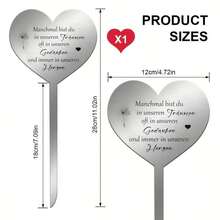 1pc Memorial Gravestone With Dandelion Heart Design - Made Of Weatherproof Stainless Steel, 12x28cm, Engraved With Condolence Text, Lawn Display, English Text, Suitable For Gardening And Outdoor Decoration - Multicolor - View 12