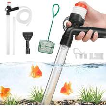 EstiloHerramienta De Limpiador De Acuario, Limpiador De Acuario, Kit De Limpiador De Grava Para Cambios De Agua De Peceras, Sifon Para Acuario Con Raspador De Vidrio, Limpieza De Peceras Y Cambios De AguaVersióN Mejorada - 1 - Ver 1