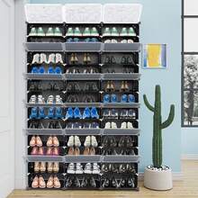 12 Tier Portable 72 Pair Shoe Rack Organizer Shoe Storage Cabinet Stand Expandable For Heels Boots Slippers Black Shoe Organizer Storage Tower Shelf With 36 Grids New In 2026! - 彩色 - 查看 11
