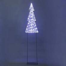 Lexi Lighting 2D Mesh Christmas Tree With Twinkle LED Tree Shaped Design With Winding Rope Light Timer Function Standing Lighted Xmas Decoration For Holiday Party Home Yard Small White - White - View 2