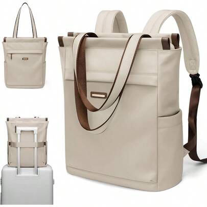 GOLF SUPAGS Convertible Laptop Backpack For Women Casual Daypack Notebook Tote Bag For Work College Travel Leisure In Apricot - Versatile Design With Adjustable Straps And Multiple Compartments For Everyday Use Perfect For Office Campus And On-The-Go Adventures