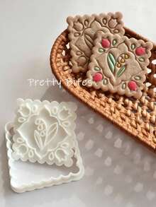 Blumen-förmiger Keksausstecher Stempel Muttertag Rose Lilie Prägbarer Keksstempel Konfekt Kekse Küchen Backwaren Werkzeuge - Blume - Übersicht 7