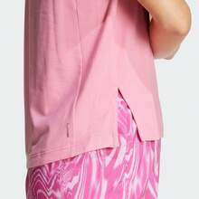 Adidas Women's D2T T-Shirt, Knitted Collarless Short Tee TJZ0801 - Pink - View 5