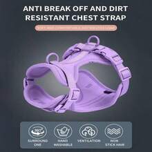 PVC防水狗狗胸背带及牵引绳套装，舒适胸带，适合小型犬 - 彩色 - 查看 7