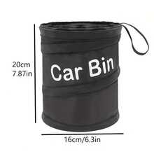 Fabric Car Trash Bin With Lid – Collapsible Folding Garbage Waste Basket, Multipurpose Automotive Organizer, Interior Accessory For Vehicle Cleanliness – 1pc