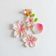 创意新款桃花冰箱贴，0款创意黑白照片墙贴，家居厨房装饰贴纸，可爱装饰贴纸，厨房办公室白板储物柜装饰，厨房装饰，家居装饰，情人节礼物，送给亲朋好友的礼物 - 彩色 - 查看 5