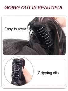 Synthetic Wig Female High-Gloss Pink Ponytail Braided Long Hair Hairstyle Half High Ponytail Braided Wig Hair. - Multicolor - View 4