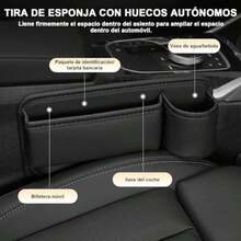 Bolsa Espacio para Vasos Cuero para Coche, Seat Gap Storage Box, Multifuncional, Bolígrafos y Evitar Que se Caigan Objetos Pequeños, Car Leather Cup Holder Gap Bag (Copiloto)(default) - Multicolor - Ver 4
