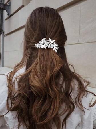 4件套银色水钻发饰，适用于女士婚礼头饰、新娘闪亮发夹、婚礼新娘水钻发夹装饰