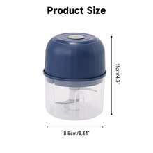 Pequeña picadora-trituradora eléctrica multifuncional de ajo - Tiene también la propiedad de procesador de alimentos pequeño y portátil; puede triturar verduras y ajo. Como procesador de alimentos manual, se puede usar para cortar ajo, cebolla y chile. Su función principal es triturar y picar ajo; gracias a su diseño eléctrico, mejora la eficiencia del procesamiento, y su tamaño compacto facilita su almacenamiento y transporte. - Azul Marino - Ver 6