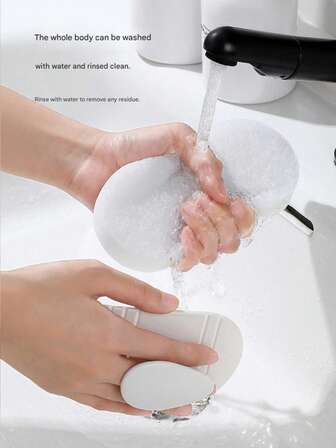 1个多功能软海绵 - 符合人体工学的手柄，耐用的白色塑料材质，适用于厨房、餐具和精细表面清洁 - 可弯曲清洁刷，带手柄，浴缸刷，可拆卸易起泡海绵刷，温和而有效的清洁工具