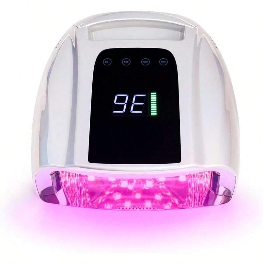 96W Rechargeable Cordless UV LED Nail Lamp Portable Nail Polish Curing Lamp With LCD Display Auto Sensor 4 Timer Setting And Smart Sensor Nail Dryer Silver - Silver - View 1