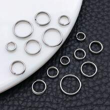 100/500pcs Stainless Steel Split Rings Double Loop Jump Rings 5/6/7/8/10mm Small Key Rings Round Key Chain Connectors For Jewelry Bracelet Making Car Keys Ornament - Silver - View 4