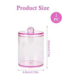 Pink Swab Organizer - 10 Oz. Stores Swabs, Dental Pads, Floss Picks, Etc. Includes A Pink Clear Plastic Medicine Bottle Set. Suitable For Bathroom Storage Or Vanity Cosmetic Organizers. - Pink - View 17