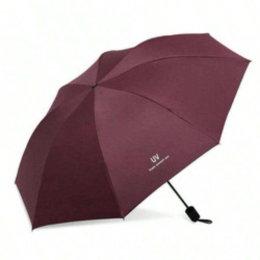 DD3554 New Umbrella With Custom Logo, Double Layer Design (Inner And Outer Layers), C-Shaped Handle, Foldable And Reversible Inverted Umbrella For Rain - Red - View 1