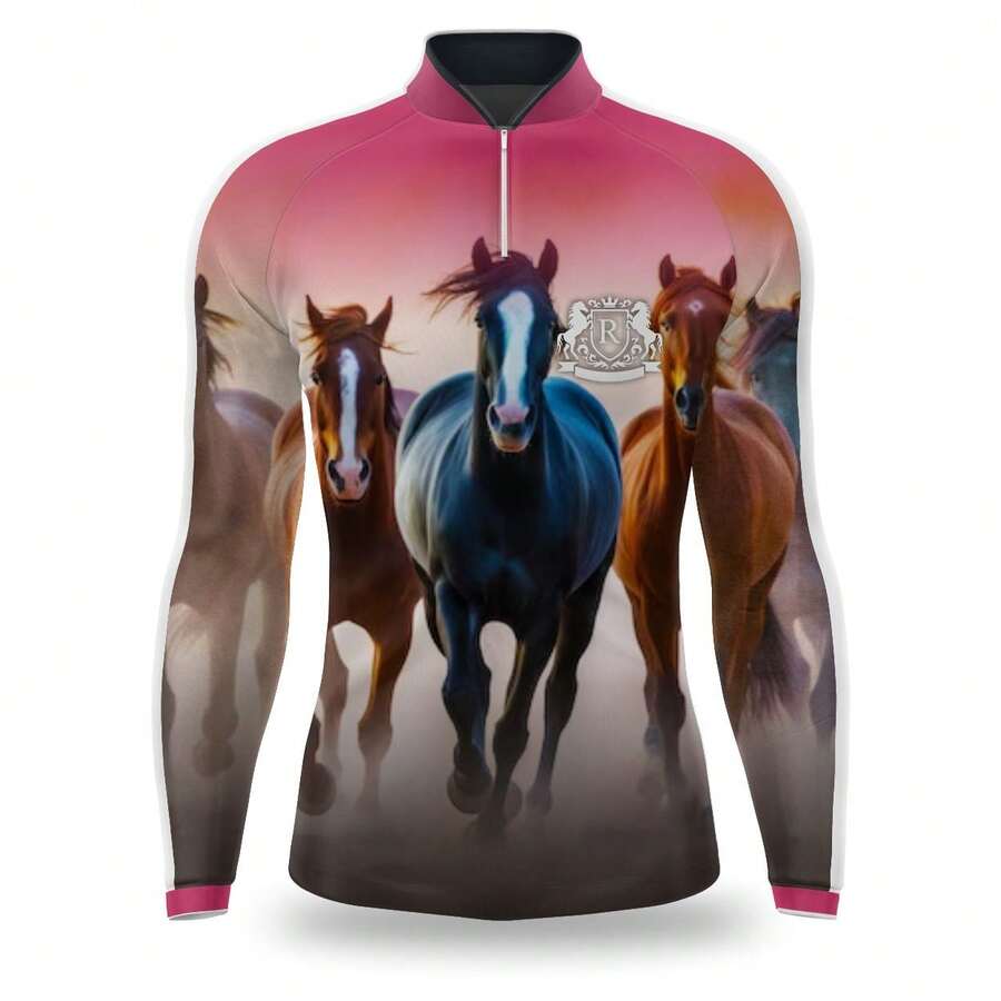 Camisa Feminina Cavalo Cavalgada Agro Vaquejada Proteção Uv - Branco - Visão 1