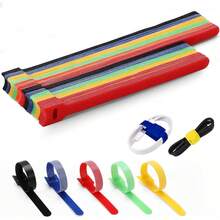 100 Piezas taduras de Cables Reutilizables, Sinchos de Plastico, Organizador de Cables Ajustable, y Bucle de Cuerda para la Gestión de Cables y Organización de Escritorio u Oficina - Color 2 - Ver 6