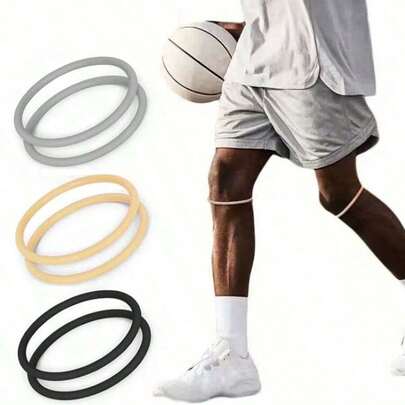 2pcs Sports Silicone Small Patella Strap Knee Support Band, Basketball Joint Equipment Circle, Shock-Absorbing Elastic Fixation