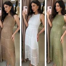 Long White Crochet Dress – Elegant, Feminine, And Timeless - 白色 - 查看 5