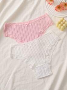 7pcs/Set Women's Comfortable Soft Breathable Floral Cotton Bikini Briefs - Multicolor - View 5