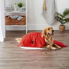 DII Bone Dry Microfiber Dog Bath Towel with Embroidered Paw Print, Red(Toalla Rojo) - Multicolor - Ver 5