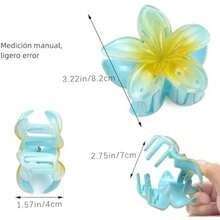 6 Piezas Pinzas para el Cabello para Mujer,Pinzas de Pelo de Flores y Mariposa,Multicolor Clips de Garra Grande y Antideslizante para Todo el Cabello (Color A)(ColorB) - Multicolor - Ver 4