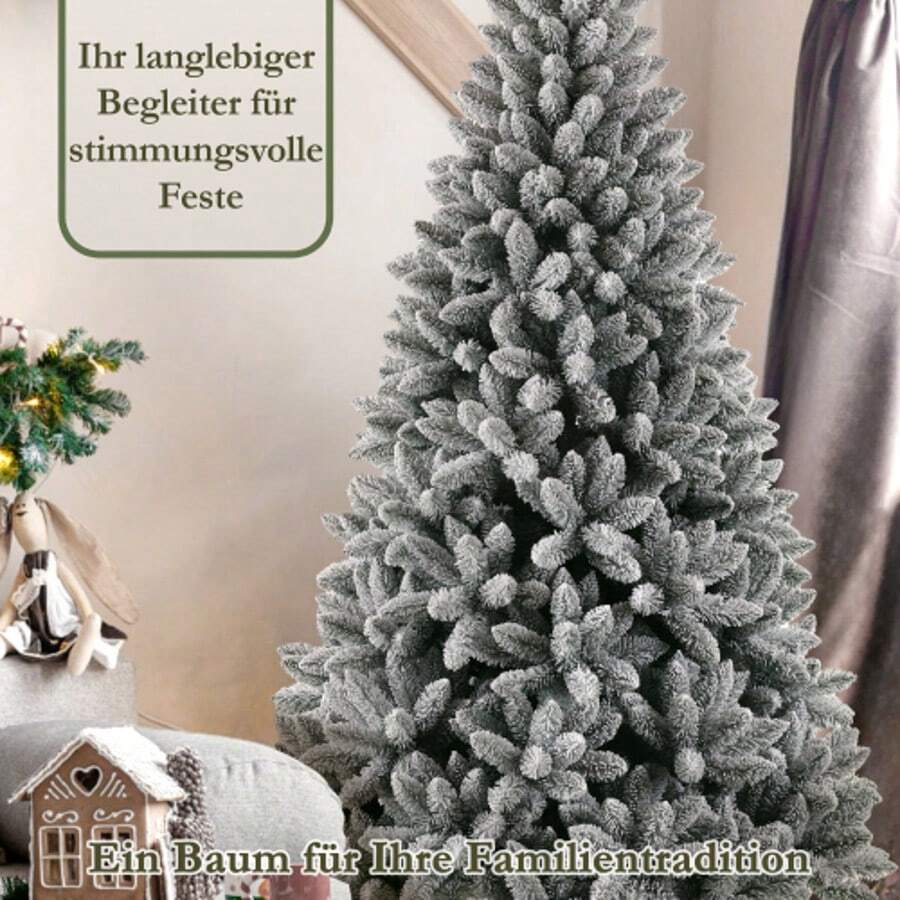 Artificial Christmas Tree With 989 Tips And 46 Branches, 180 Cm Tall, 100% PVC Christmas Tree With Metal Stand, Realistically Dense - Green - View 1