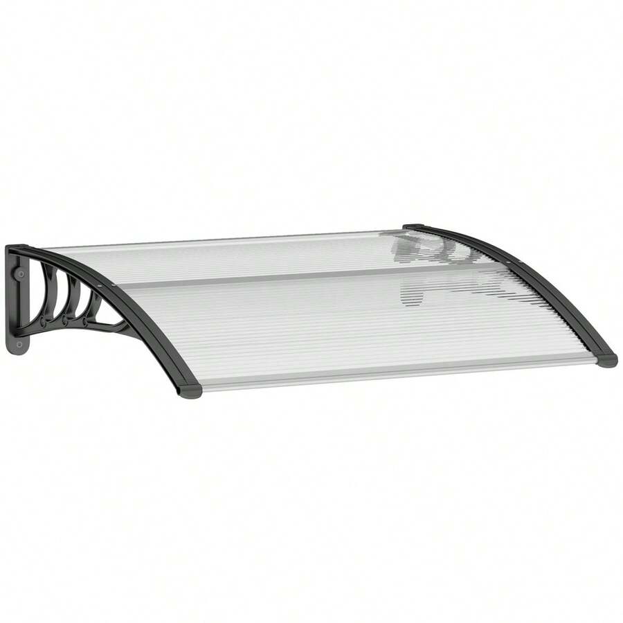 Outsunny Front Door Awning, Patio Cover, Polycarbonate Countertop Awning, Clear, 75x100cm On Site - 1 - View 1