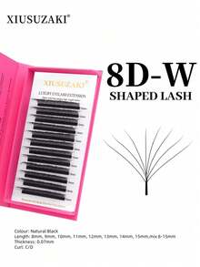 XIUSUZAKI Automatic Flowering W Shape Bloom 8D Premade Fans Eyelashes Extensions Natural Soft Individual Lashes 12Rows - Black - View 1