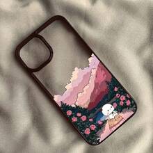 Funda de teléfono para pareja dibujos animados Bubu Dudu para iPhone 16 14 15 13 Pro Max 11 12Mini XS XR 7 8Plus, cubierta protectora a prueba de golpes y transparente con paisaje - estilo 1 - Ver 7