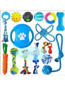 2/4/6pcs Pet Toy Set, Cute Durable Dog Toys, Dog , Ball, Rope Toy, Dog Boredom Relief Interactive Toys, Dog Gift (Random Style & Color) - Multicolor - View 9