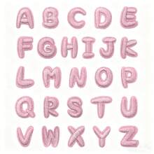 26 Peças/Pacote de Remendos de Mini Alfabeto Bordado em Rosa para Passar a Ferro, Adequado para Nomes de Meninas, Mochilas Coloridas, Roupas, Acessórios Decorativos, Presentes - Multicolorido - Visão 20
