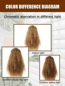 24英寸长金色卷发假发，超级英雄“雷神”角色扮演服装假发，耐热合成假发，万圣节假发 - 棕色 - 查看 9