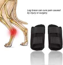 Férula para fracturas para Mascotas, Rodilleras Delanteras y traseras para Perros, Estuche Protector, Vendaje de recuperación de articulaciones, Equipo Protector ortopédico Fijo(S-Negro) - Negro - Ver 3