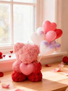 2件套可爱3D立体玫瑰泰迪熊硅胶模具套装 – 手捧爱心/条纹针织爱心设计，可重复使用，适用于DIY香薰蜡烛/石膏/树脂/陶瓷工艺品，是婚礼回礼/烛光晚餐装饰/乔迁新居的完美之选，也是DIY手工爱好者的理想之选。 - 白色 - 查看 6