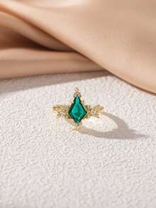 独特精致的绿色锆石镶嵌 - 极致的爱情方式 - 求婚、结婚纪念日的理想礼物 - 薄荷綠 - 查看 5